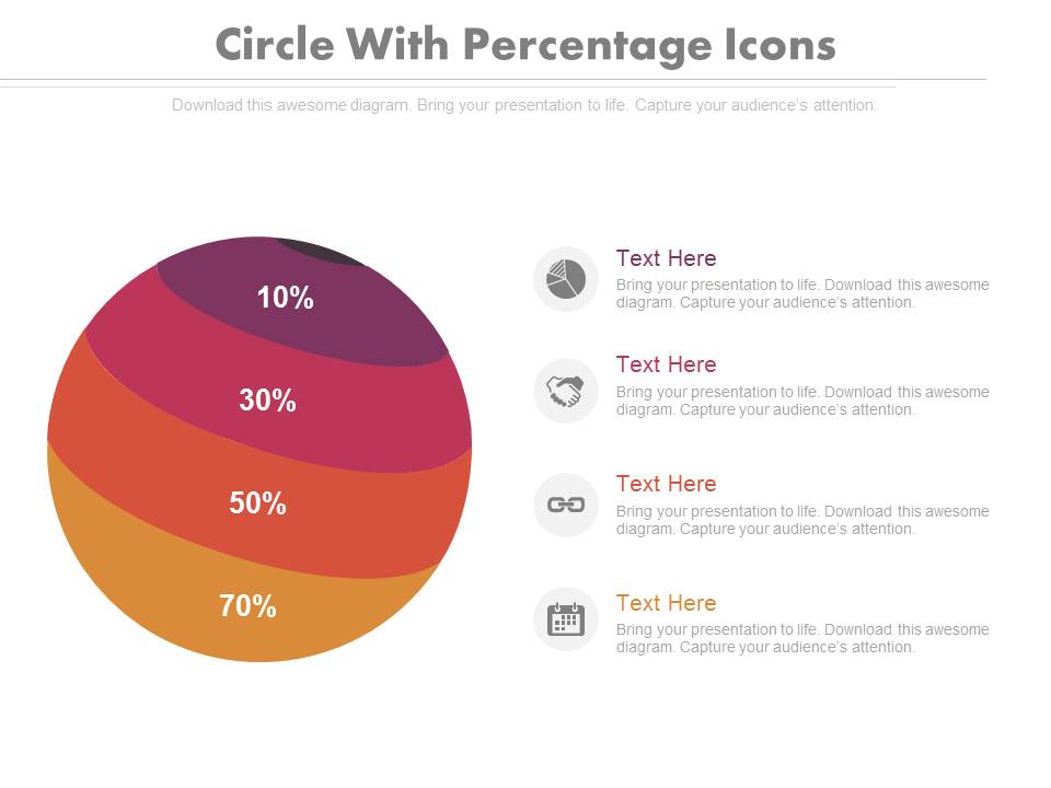 Four Parts Circle Chart With Percentage Ratio Powerpoint Slides