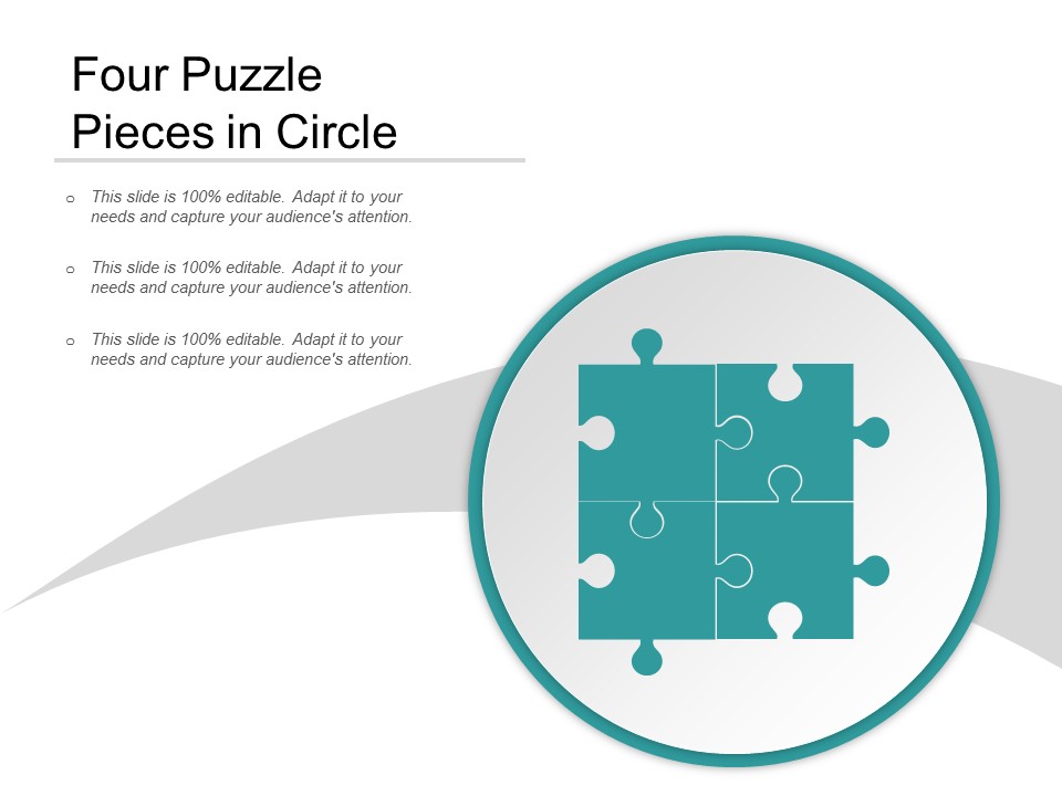 Four Puzzle Pieces In Circle Ppt Powerpoint Presentation Outline Show