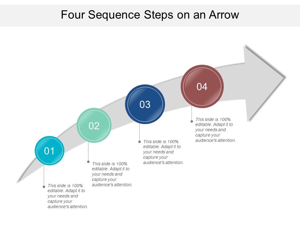 Four Sequence Steps On An Arrow Ppt PowerPoint Presentation Portfolio Icons