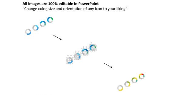 Four Sequential Pie Charts For Data Representation Powerpoint Template