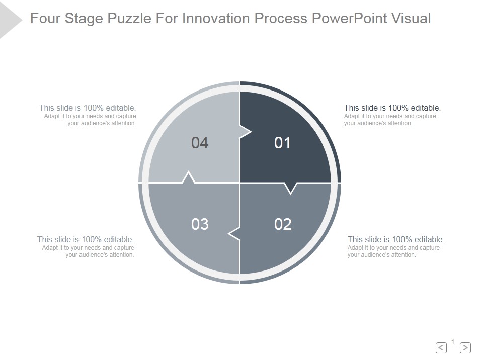 Four Stage Puzzle For Innovation Process Ppt PowerPoint Presentation Background Images