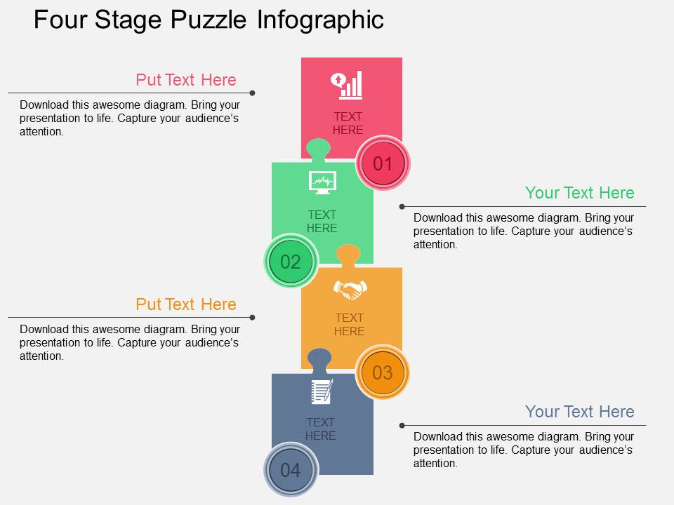 Four Stage Puzzle Infographic Powerpoint Templates