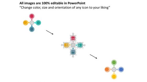 Four Staged Circular Process Flow Chart Powerpoint Template