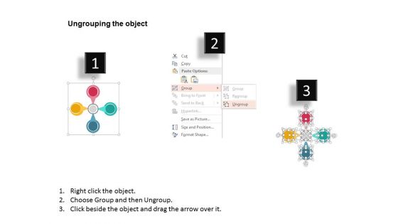Four Staged Circular Process Flow Chart Powerpoint Template