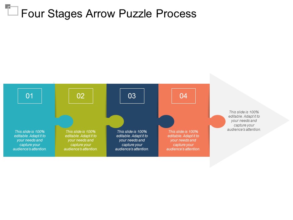 Four Stages Arrow Puzzle Process Ppt Powerpoint Presentation Ideas Pictures