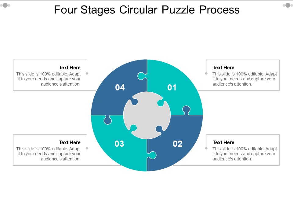 Four Stages Circular Puzzle Process Ppt PowerPoint Presentation Show Layout