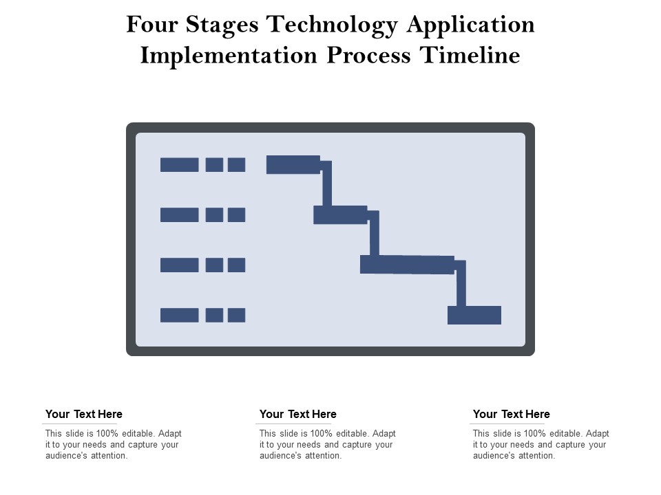 Four Stages Technology Application Implementation Process Timeline Ppt PowerPoint Presentation File Example Introduction PDF
