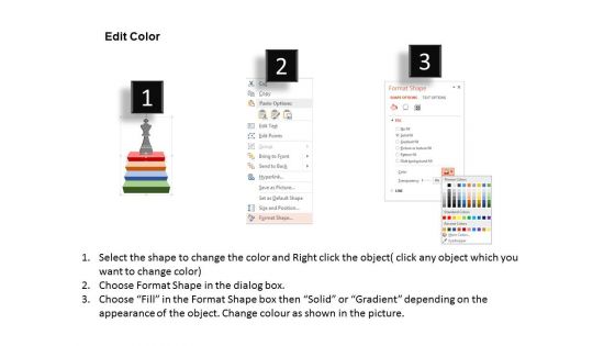Four Stair With Chess King For Success Powerpoint Template
