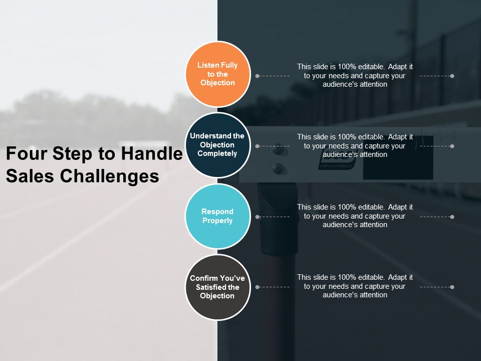 Four Step To Handle Sales Challenges Ppt PowerPoint Presentation Gallery Graphics Design