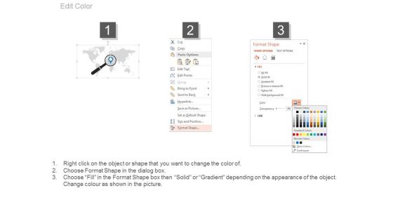 Four Steps Global Search Diagram PowerPoint Slides