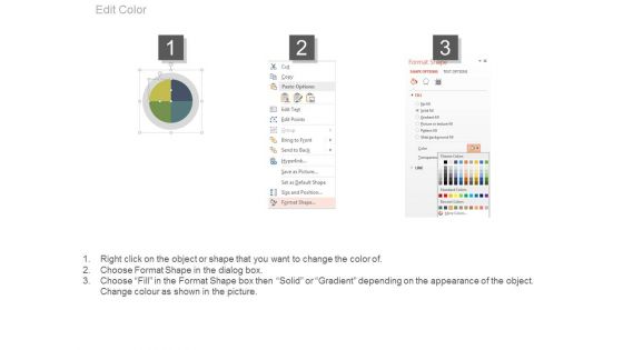Four Steps In Circle Chart Powerpoint Template