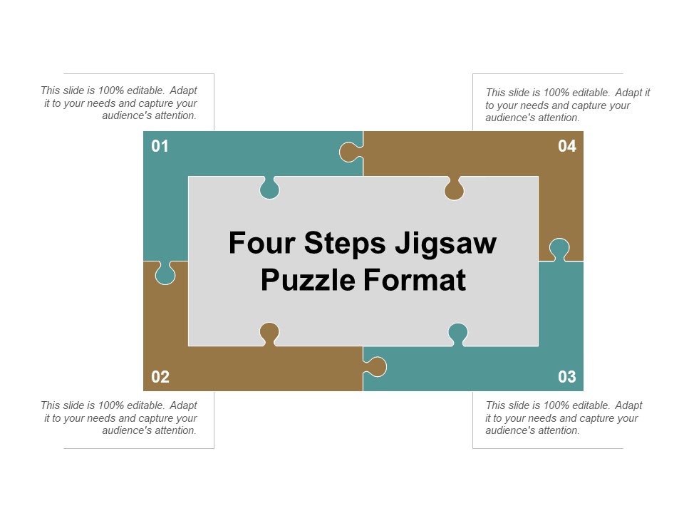 Four Steps Jigsaw Puzzle Format Ppt PowerPoint Presentation Summary Layout Ideas