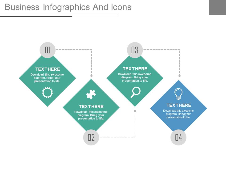 Four Steps Of Innovative Business Process Powerpoint Template