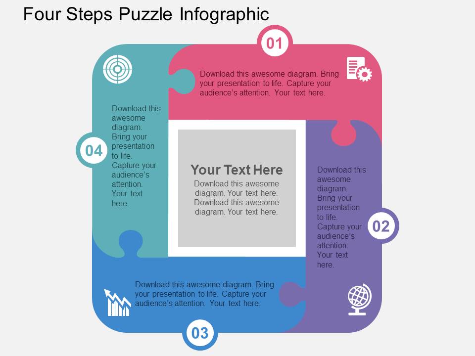 Four Steps Puzzle Infographic Powerpoint Templates