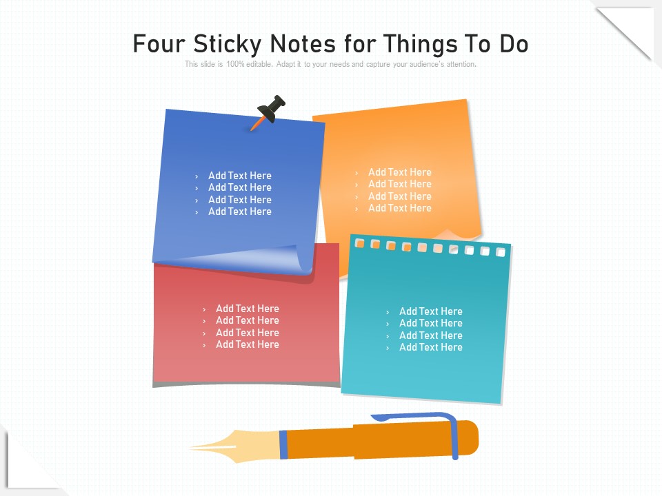 Four Sticky Notes For Things To Do Ppt PowerPoint Presentation Gallery Graphics Template PDF