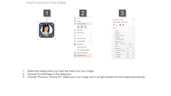 Four Team Members With Profile Details Powerpoint Slides