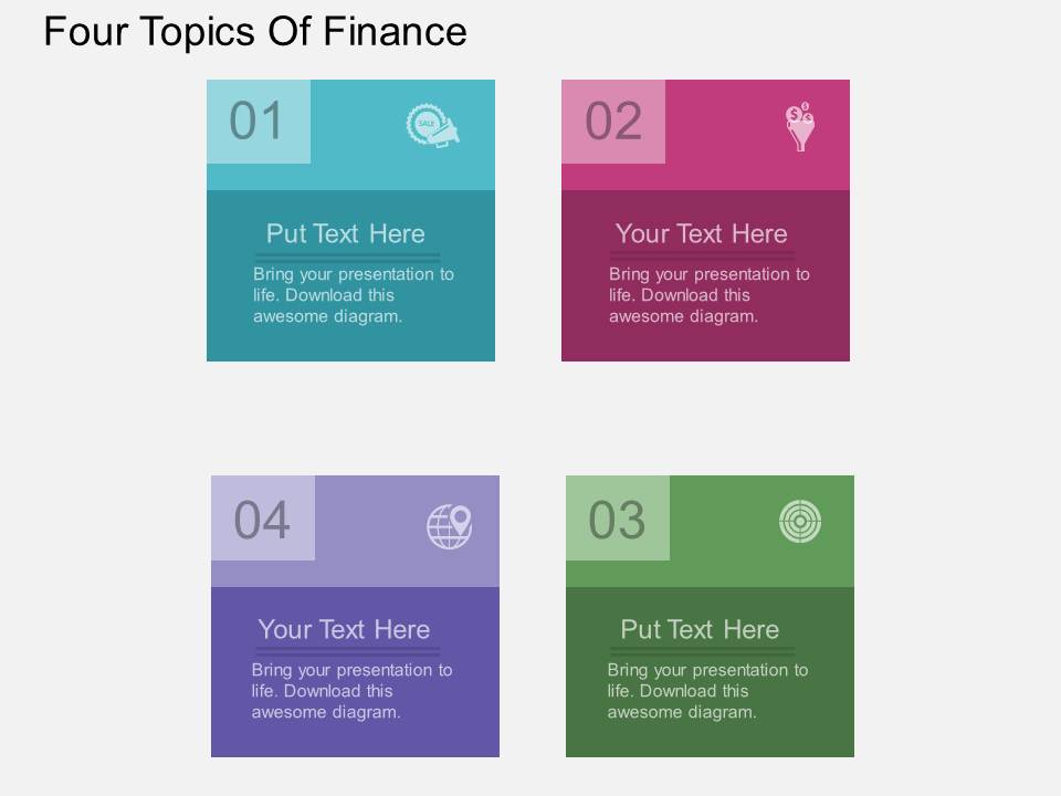Four Topics Of Finance Powerpoint Template