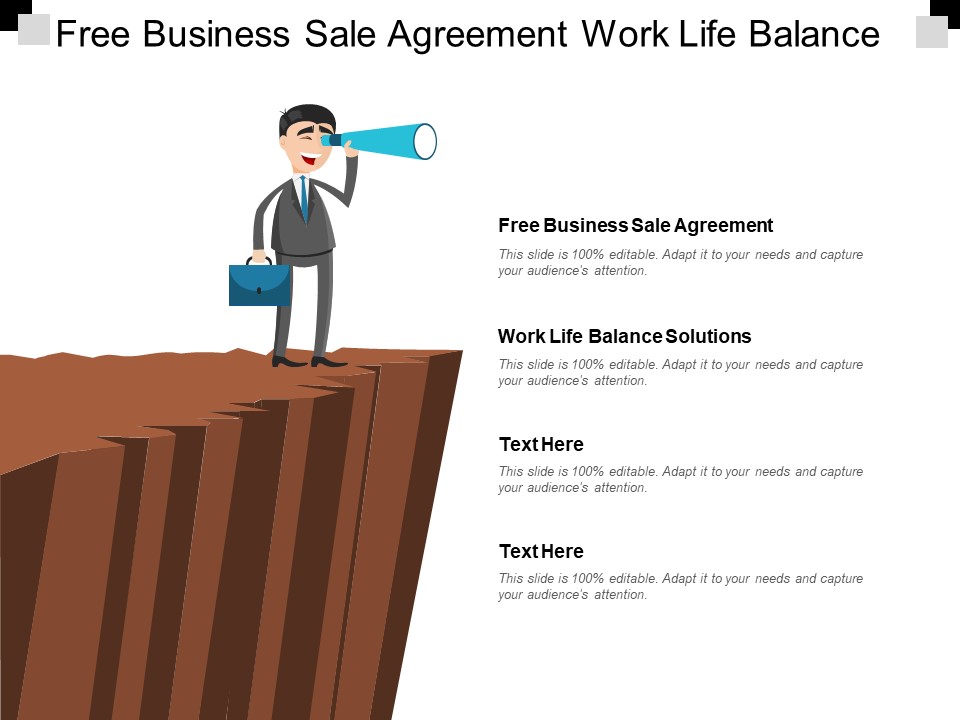 Free Business Sale Agreement Work Life Balance Solutions Ppt PowerPoint Presentation Infographic Template Display