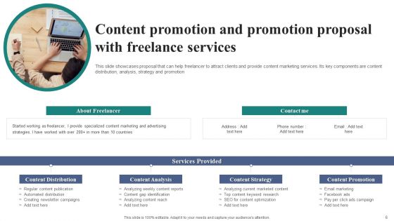 Freelance Content Promotion Proposal Ppt PowerPoint Presentation Complete Deck With Slides