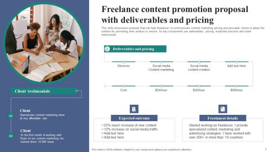 Freelance Content Promotion Proposal Ppt PowerPoint Presentation Complete Deck With Slides