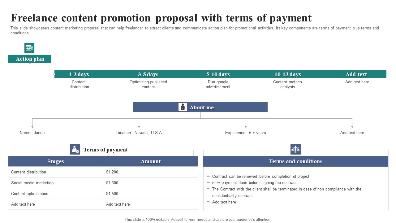 Freelance Content Promotion Proposal With Terms Of Payment Download PDF