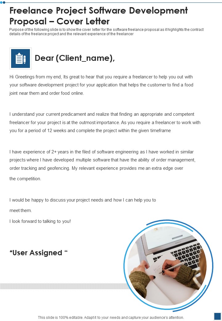 Freelance Project Software Development Proposal Cover Letter One Pager Sample Example Document