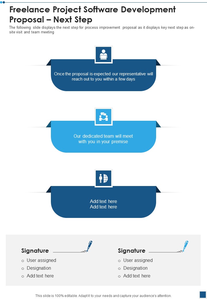 Freelance Project Software Development Proposal Next Step One Pager Sample Example Document