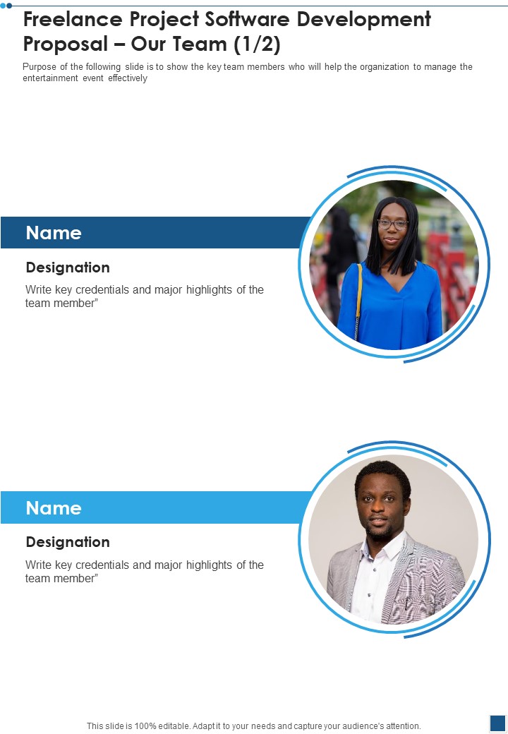 Freelance Project Software Development Proposal Our Team One Pager Sample Example Document