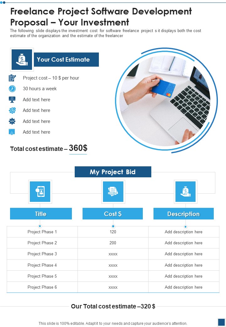 Freelance Project Software Development Proposal Your Investment One Pager Sample Example Document