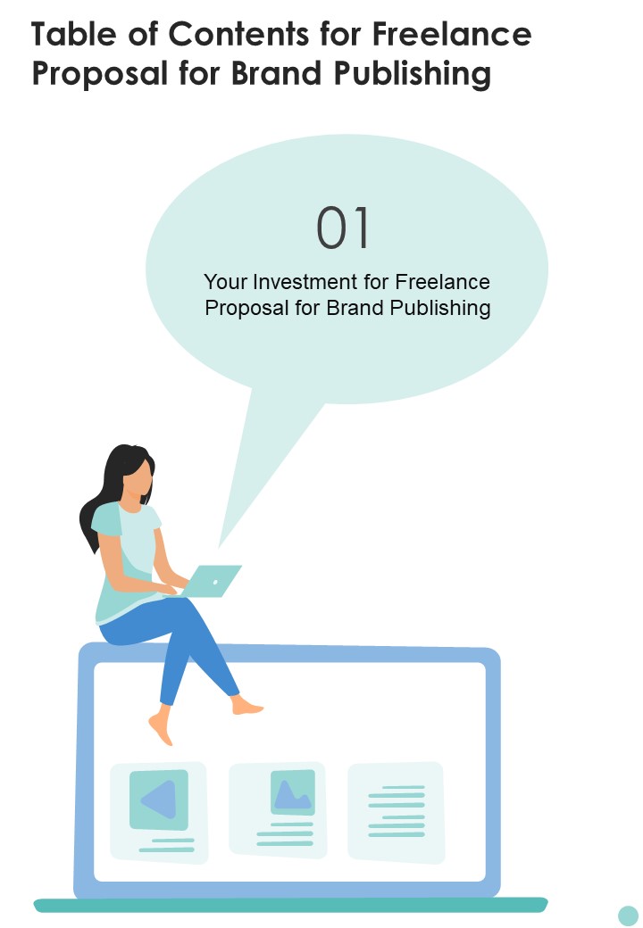 Freelance Proposal For Brand Publishing For Table Of Contents One Pager Sample Example Document