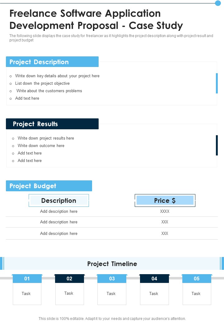 Freelance Software Application Development Proposal Case Study One Pager Sample Example Document