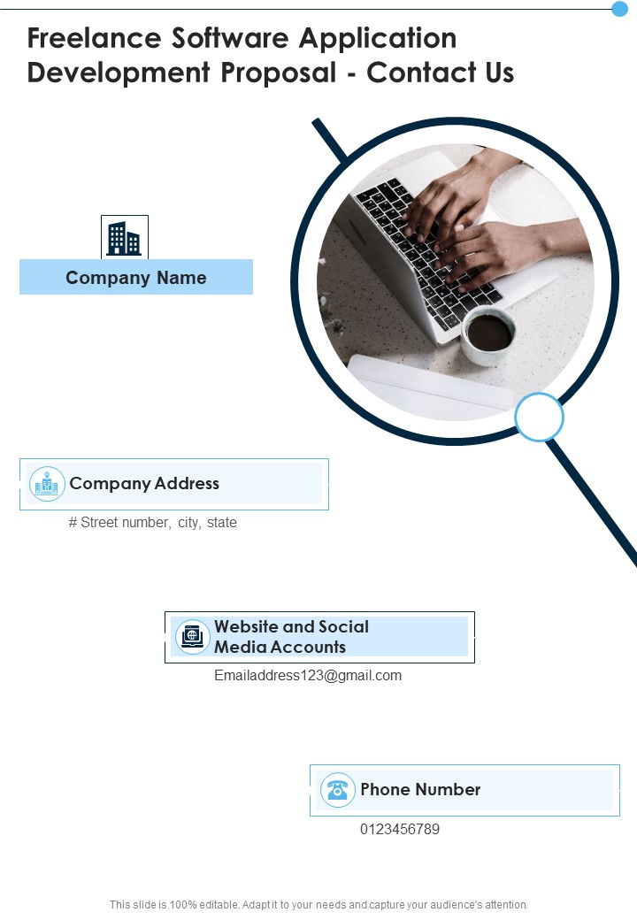Freelance Software Application Development Proposal Contact Us One Pager Sample Example Document
