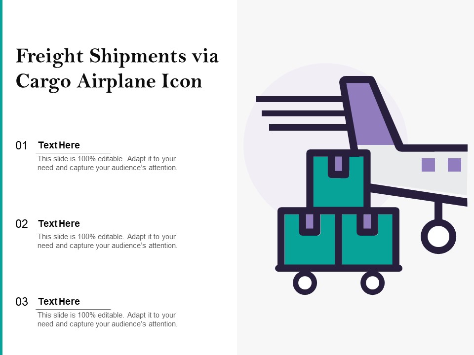 Freight Shipments Via Cargo Airplane Icon Ppt PowerPoint Presentation Gallery Slide PDF