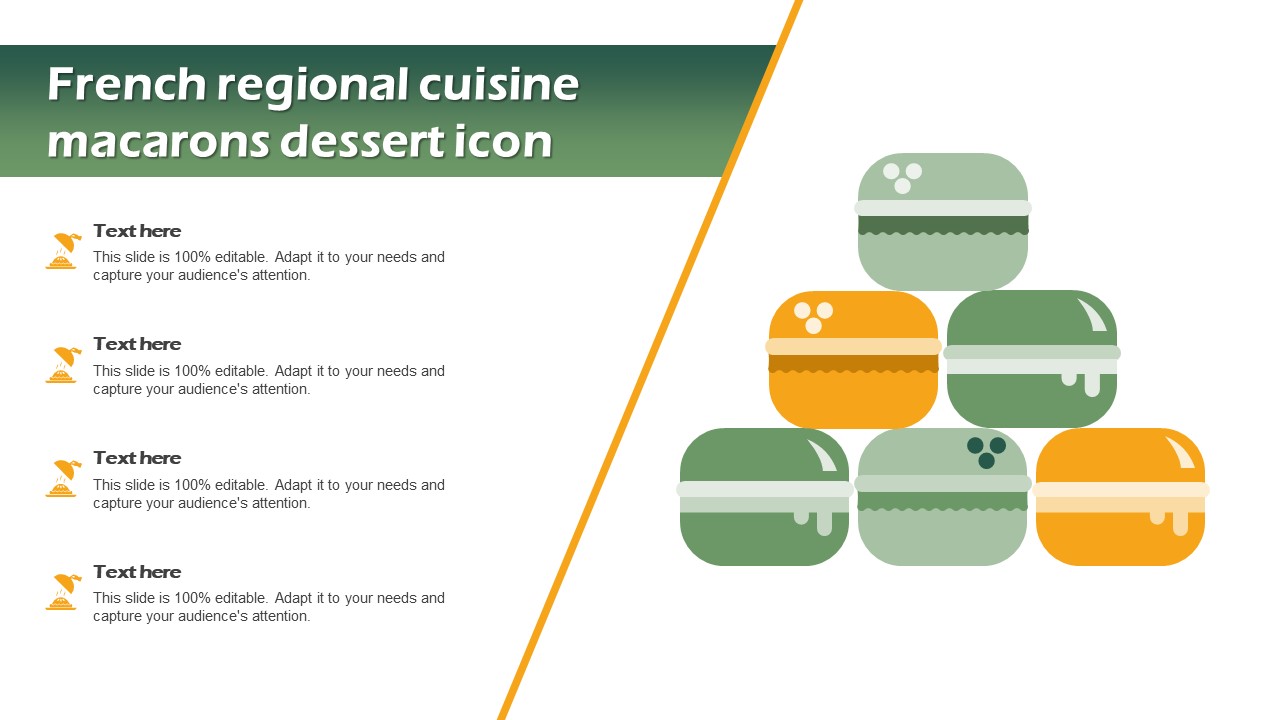 French Regional Cuisine Macarons Dessert Icon Formats PDF