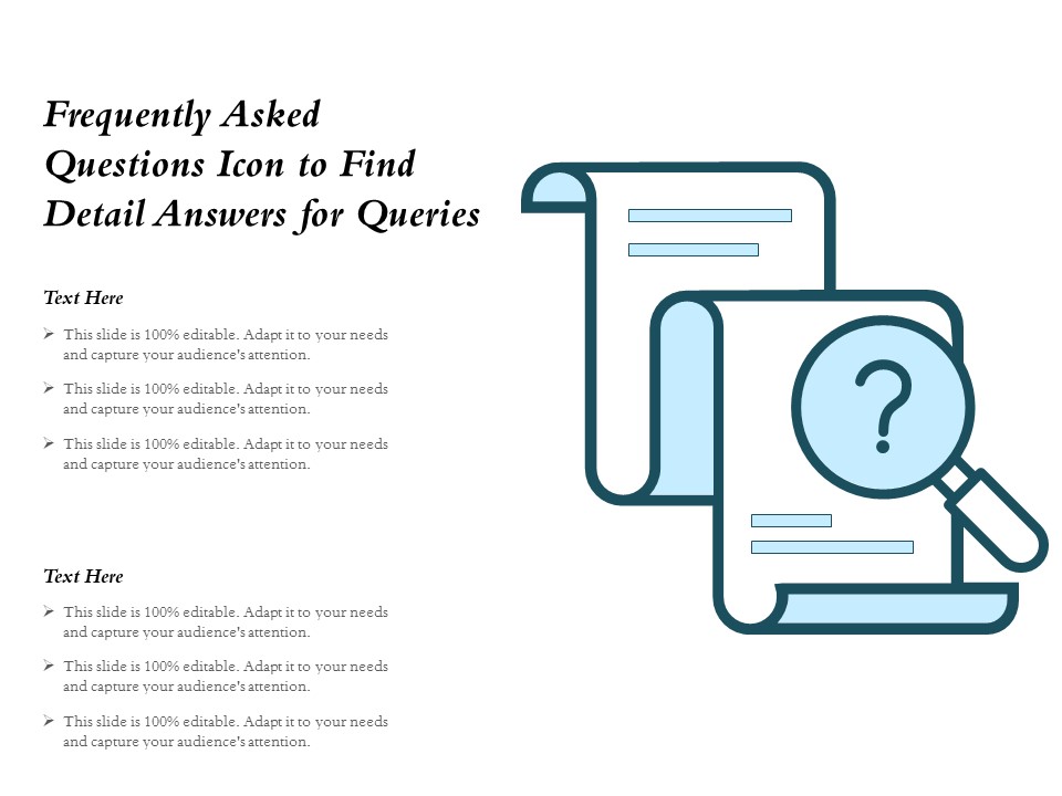 Frequently Asked Questions Icon To Find Detail Answers For Queries Ppt PowerPoint Presentation Gallery Information PDF