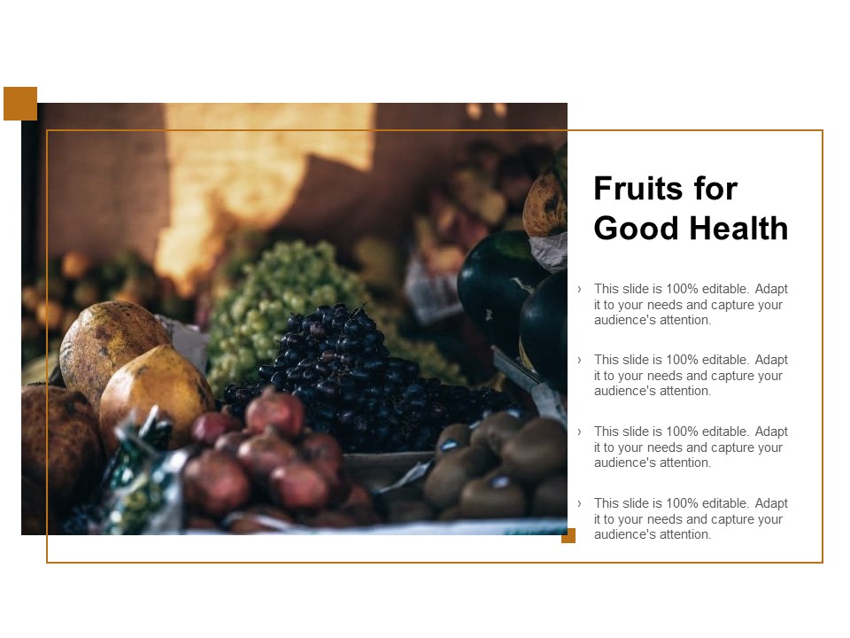Fruits For Good Health Ppt Powerpoint Presentation Styles Vector