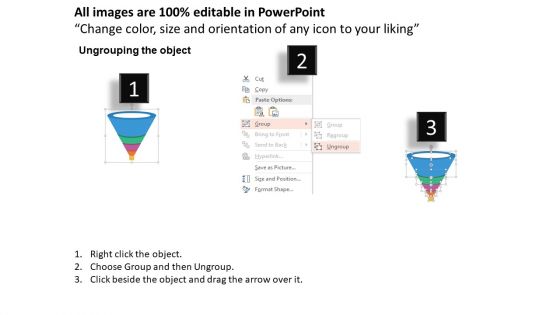 Funnel Diagram With Icons For Sales Process Powerpoint Templates
