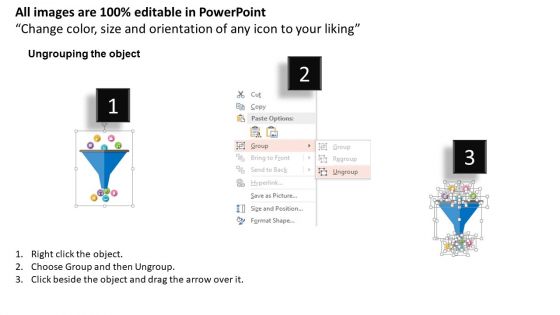 Funnel Diagram With Technology Icons Powerpoint Template