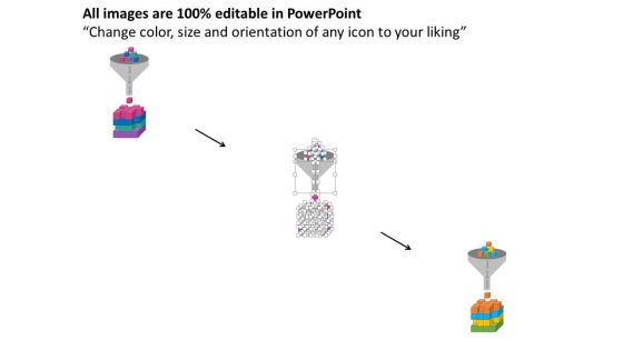 Funnel With Cubes For Sales Process Powerpoint Template