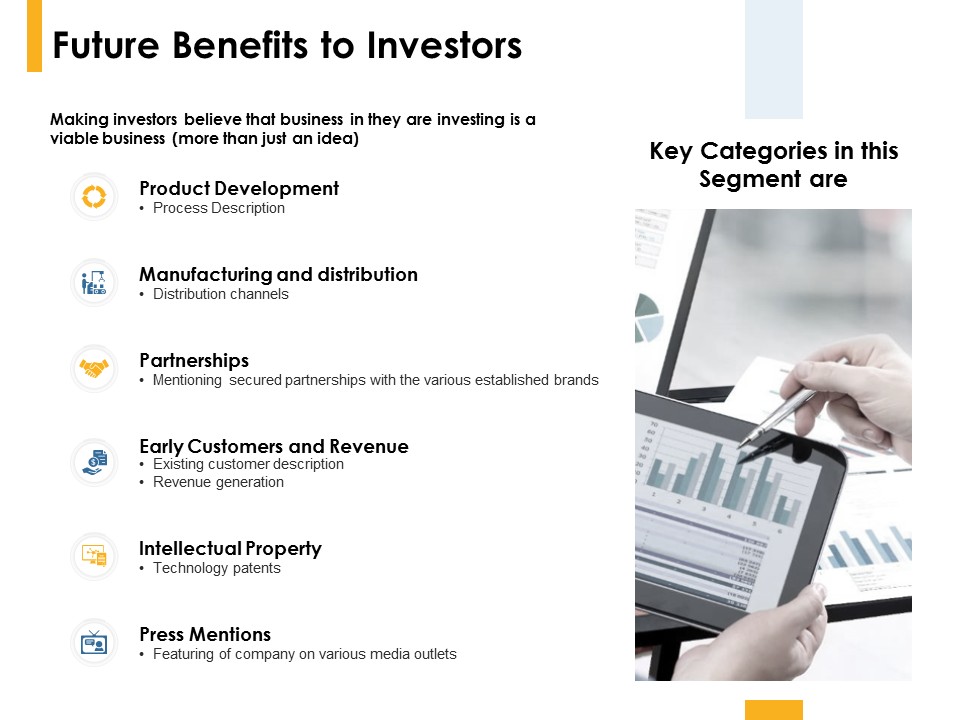Future Benefits To Investors Product Development Ppt PowerPoint Presentation Ideas Design Inspiration