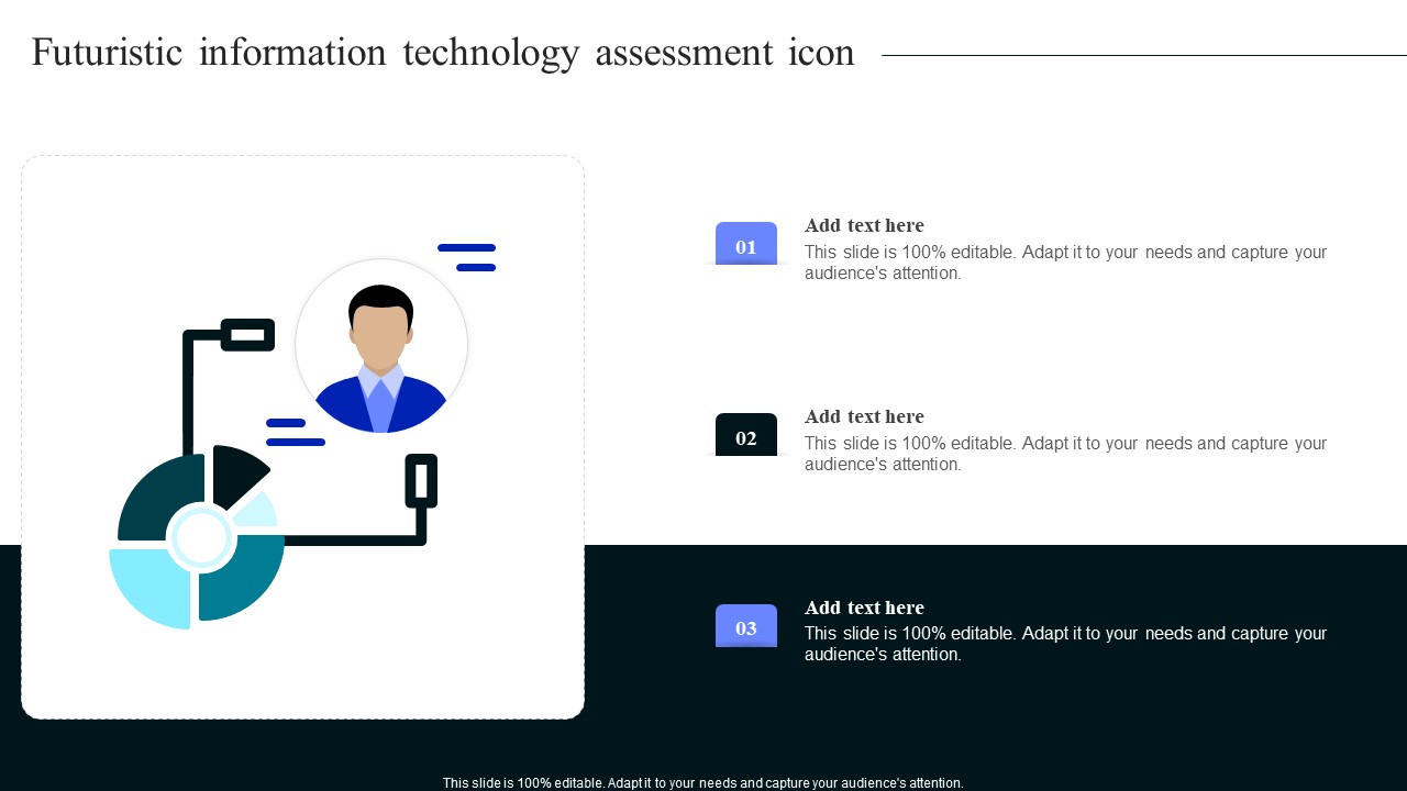 Futuristic Information Technology Assessment Icon Brochure PDF