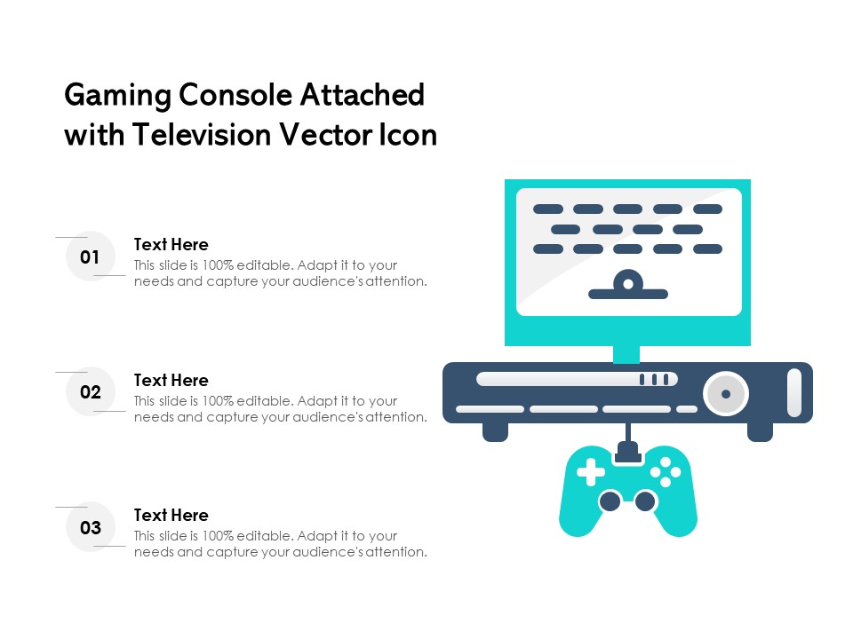 Gaming Console Attached With Television Vector Icon Ppt PowerPoint Presentation File Designs PDF