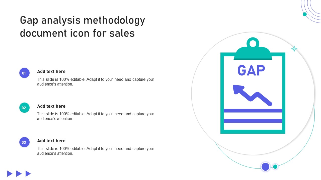 Gap Analysis Methodology Document Icon For Sales Topics PDF