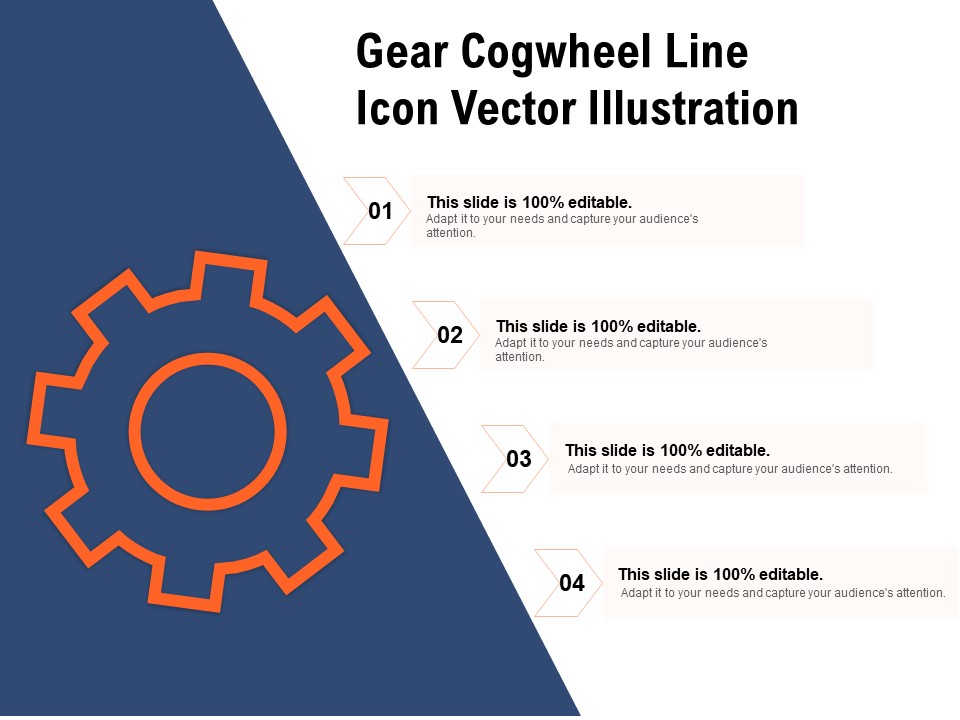 Gear Cogwheel Line Icon Vector Illustration Ppt PowerPoint Presentation File Graphics Design PDF