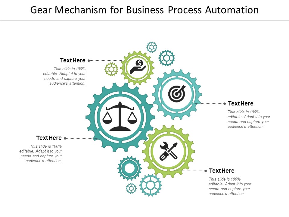 Gear Mechanism For Business Process Automation Ppt Powerpoint Presentation Infographics Microsoft