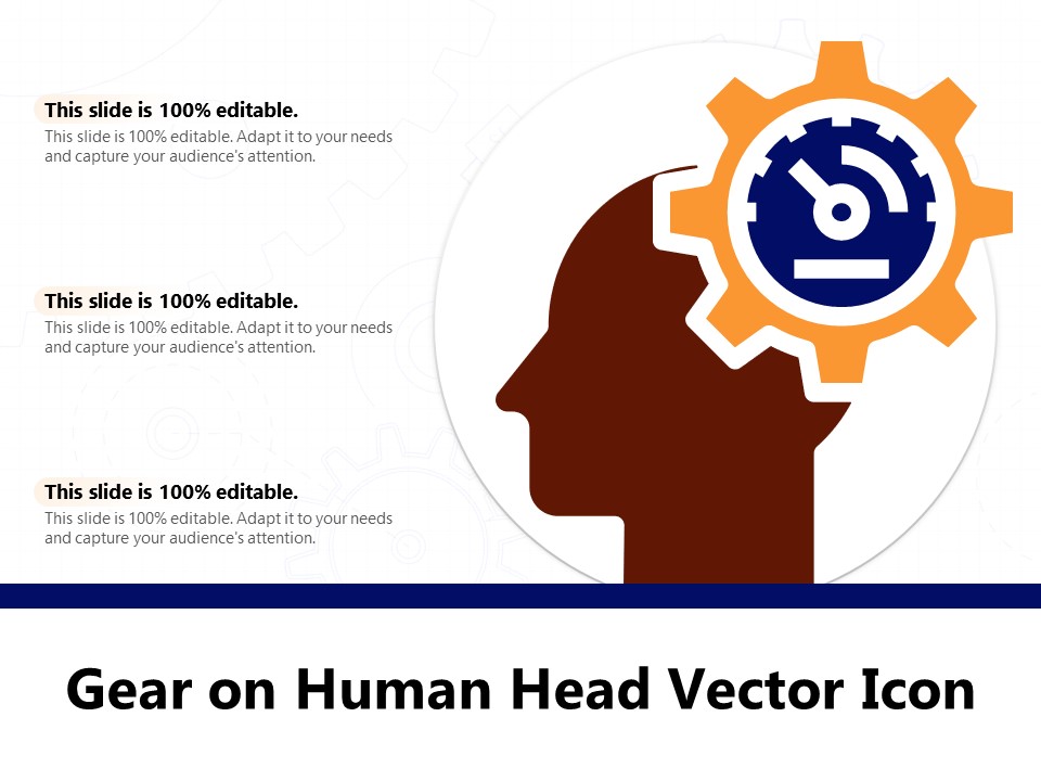 Gear On Human Head Vector Icon Ppt PowerPoint Presentation Professional Topics PDF
