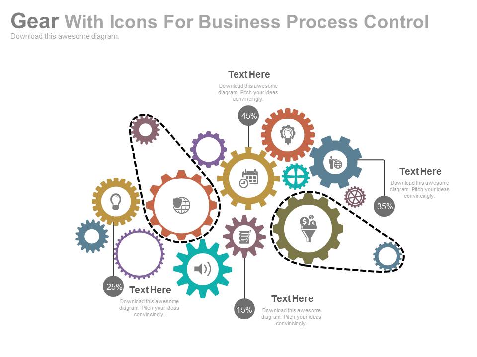 Gears Infographic Diagram For Process Control Powerpoint Template