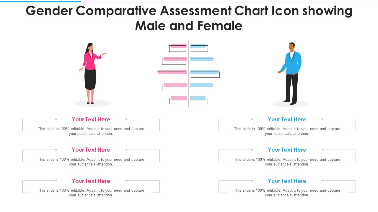 Gender Comparative Assessment Chart Icon Showing Male And Female Inspiration PDF