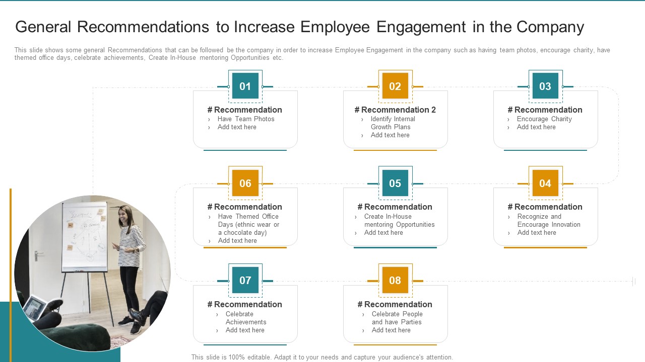 General Recommendations To Increase Employee Engagement In The Company Themes PDF