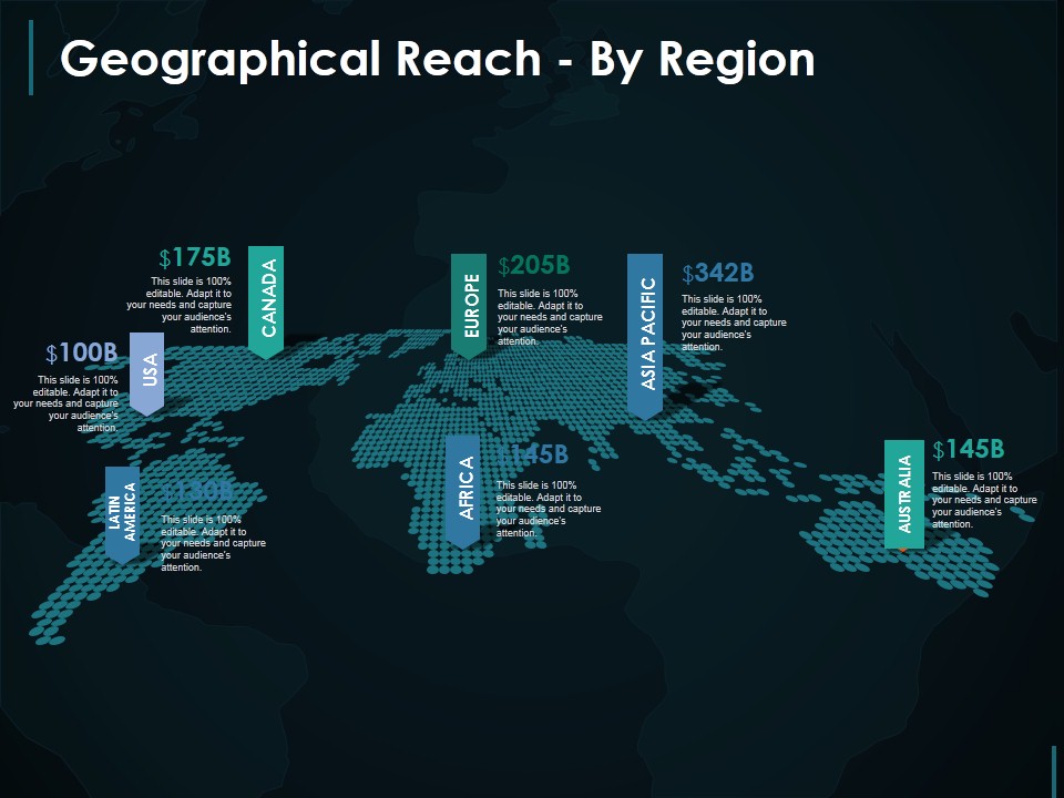 Geographical Reach By Region Template 2 Ppt PowerPoint Presentation Professional Elements